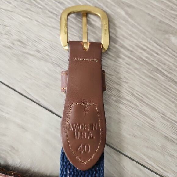 ZEP-PRO Vintage USA made NAUTICAL Sailing Flags Webbing Leather Belt Size 40 - Picture 4 of 12